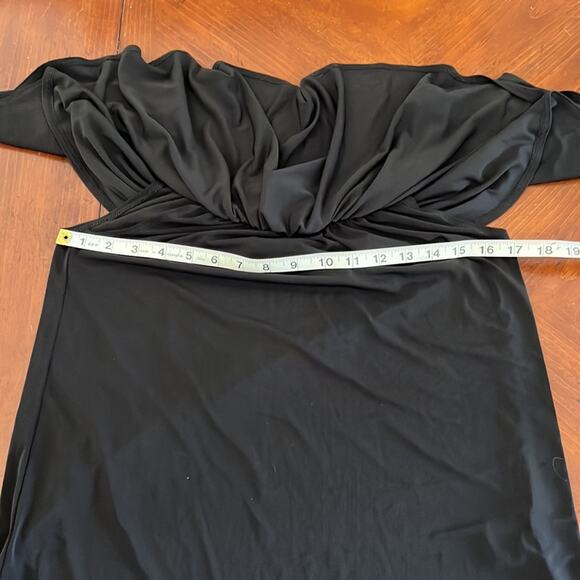 Slinky Brand Black Boho Knit Peasant Blouse Woman Medium Festival Vacation - Picture 9 of 10